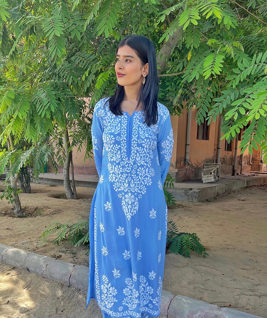 Authentic Chikankari Kurta Set