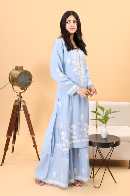 Authentic Chikankari Sharara Set