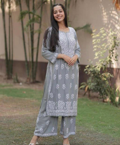 Rangeendori Authentic Chikankari Kurta Set