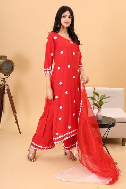 Dreamy Red Kurta Set with Dupatta