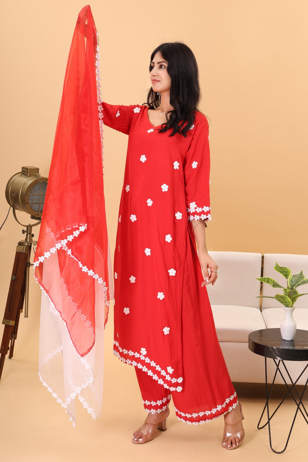 Dreamy Red Kurta Set with Dupatta