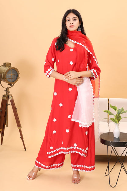 Dreamy Red Kurta Set with Dupatta