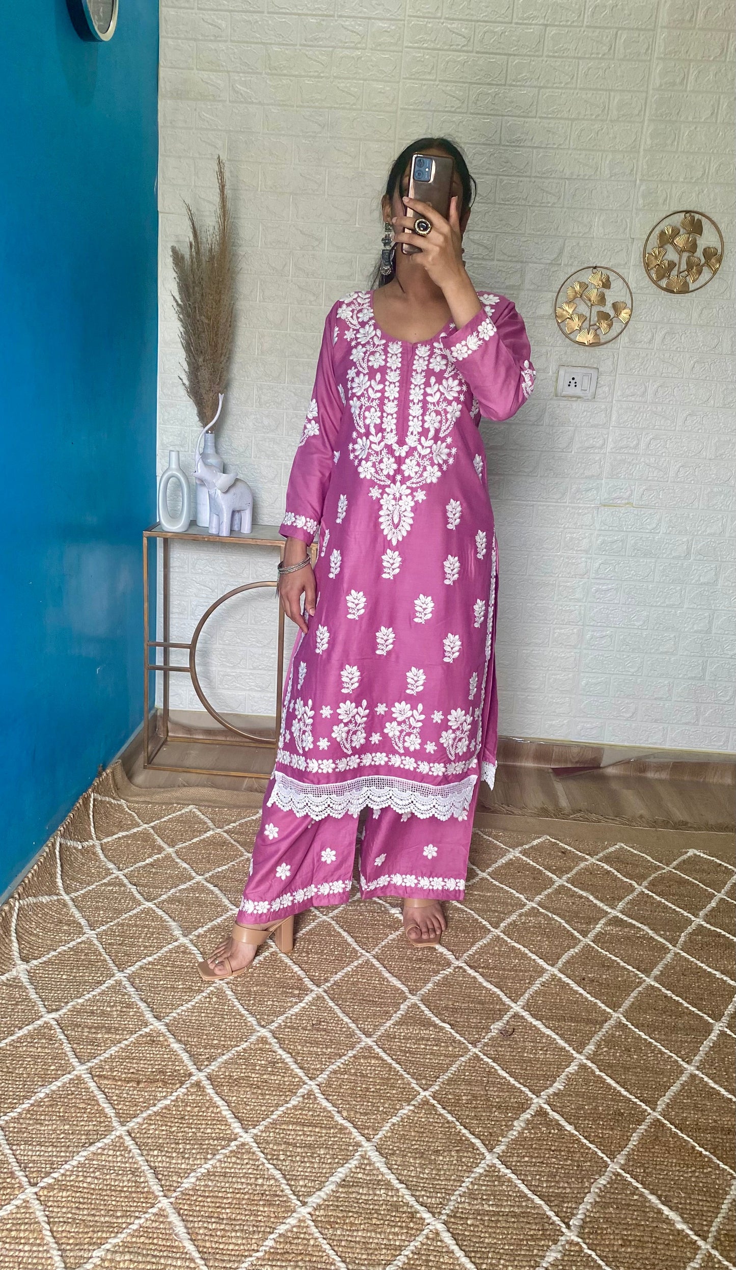 Lucknowi kurta Set with Dupatta