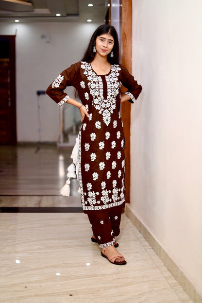 Authentic Chikankari Kurta Set