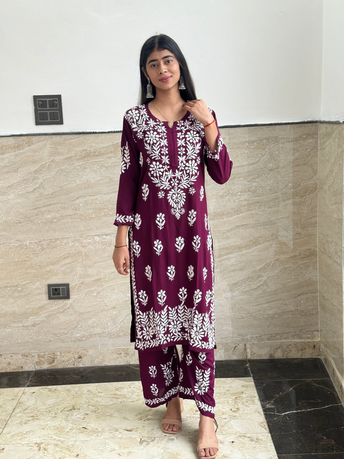 Rangeendori Authentic Chikankari Kurta Set