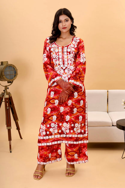 Authentic Lucknowi Kurta Set.