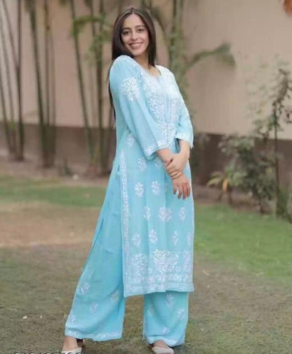 Authentic Chikankari Kurta Set