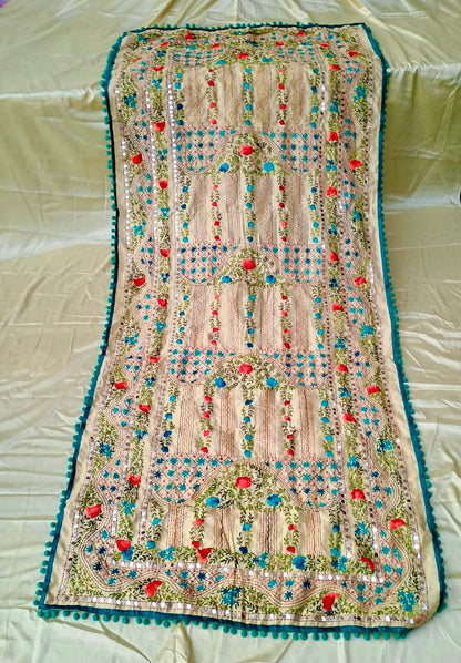 Hand embroidered Phulkari Dupatta