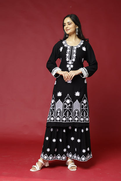 Authentic Chikankari Sharara Set