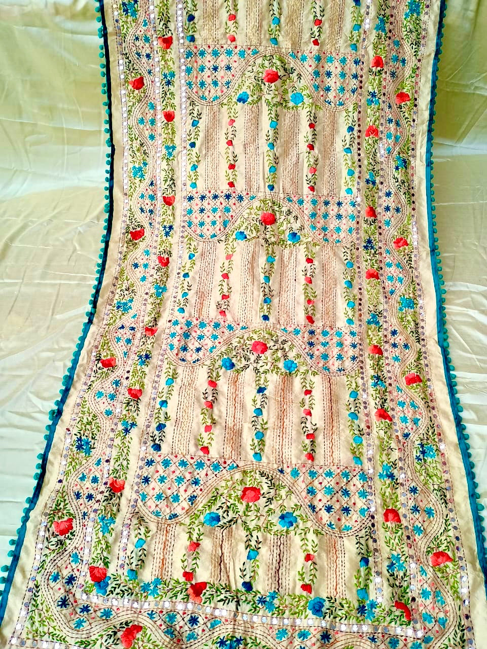 Hand embroidered Phulkari Dupatta