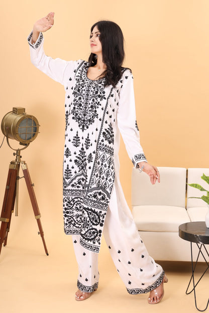 Khubsurat White Chikankari kurta set