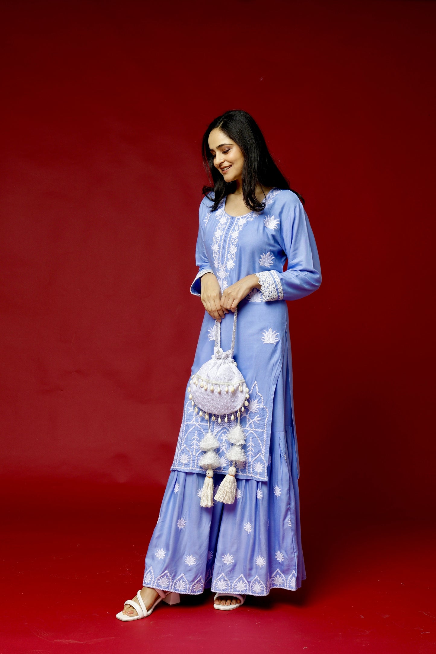 Authentic Chikankari Sharara Set