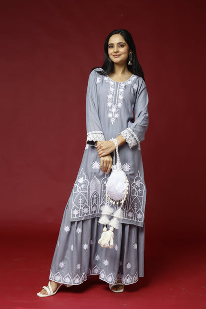 Authentic Chikankari Sharara Set