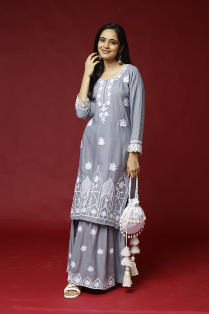 Authentic Chikankari Sharara Set