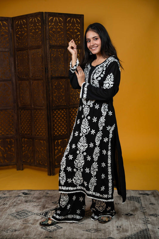 Aza Authentic Lucknowi kurta Palazzo Set