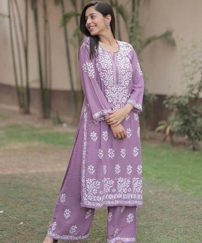 Authentic Chikankari Kurta Set