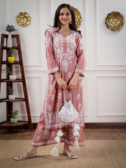 Aisha Authentic Lucknowi kurta Palazzo Set