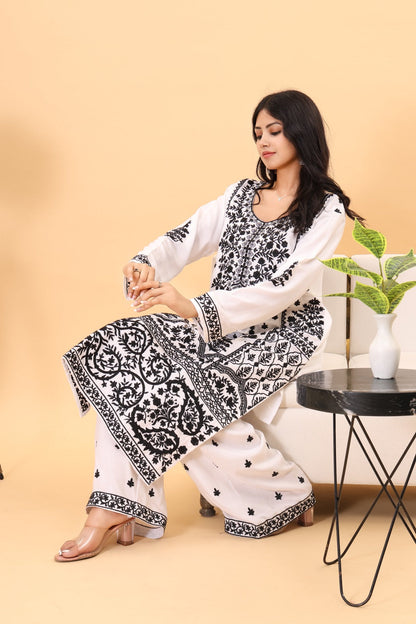 Khubsurat White Chikankari kurta set