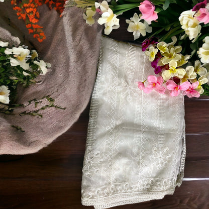 Organza Chikankari Dupatta