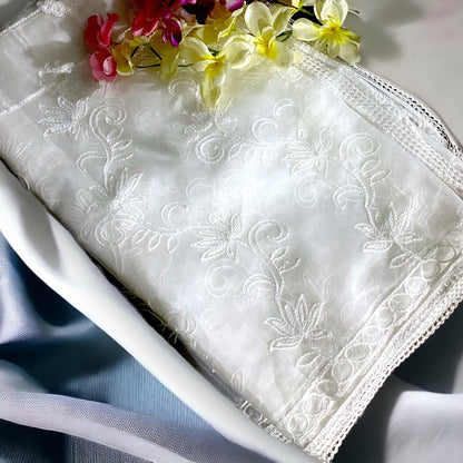 Organza Chikankari Dupatta