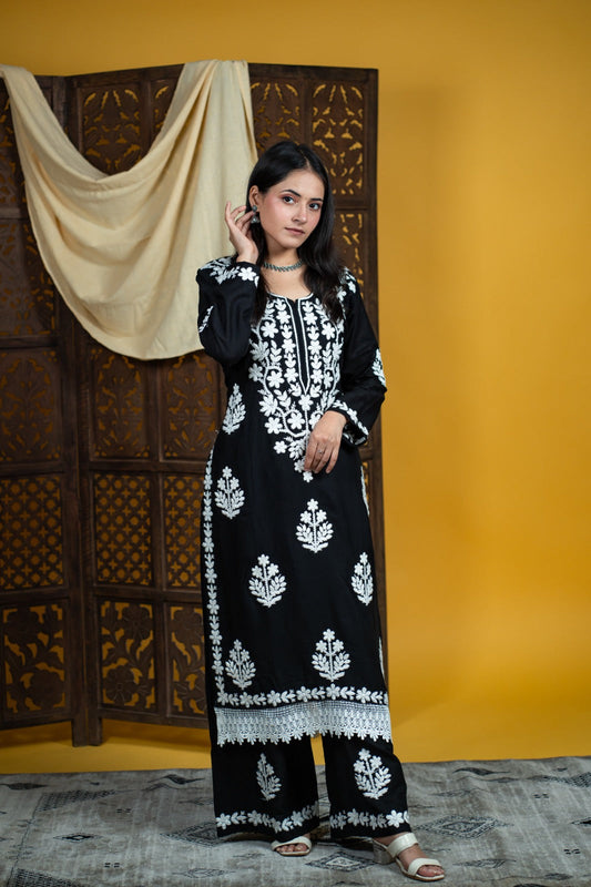 Haya Authentic Lucknowi kurta Palazzo Set