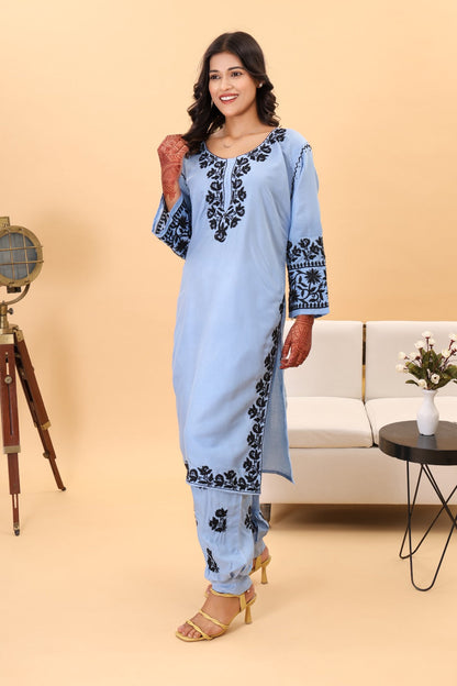 Rangeendori Kurta with Afghani Pant Set