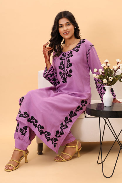 Rangeendori Kurta with Afghani Pant Set