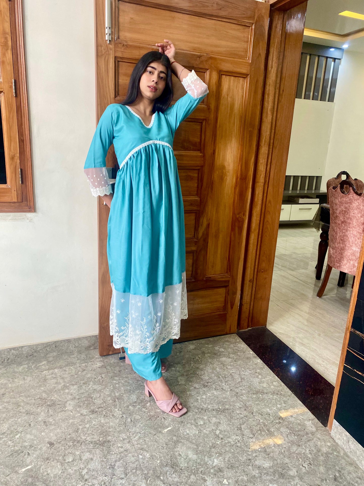 Chikankari Alia Cut Dress