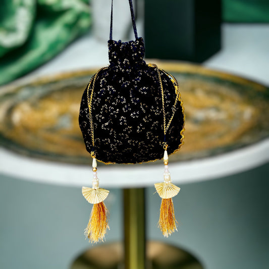 Sweet Black Potli Bag