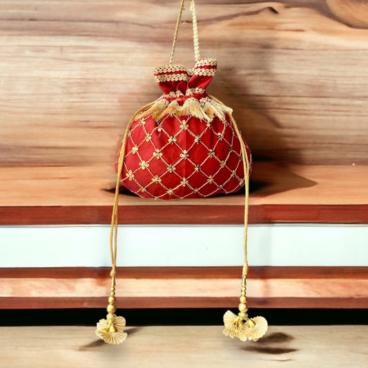 Khwaish Maroon Potli Bag