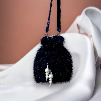 Black feather Potli Bag