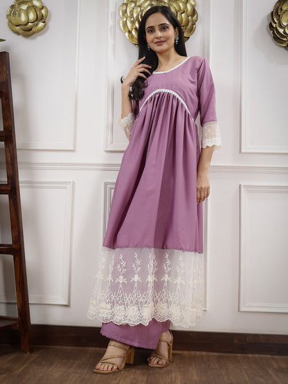 RD's Lavender Chikankari Alia Cut Dress