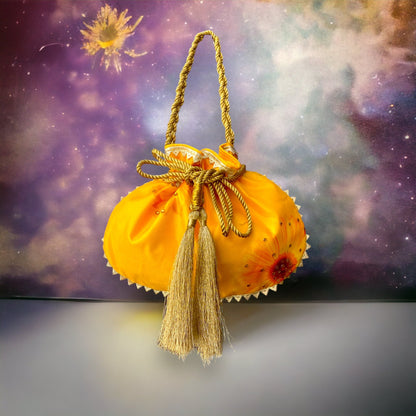 SunFlower Yellow Potli Bag