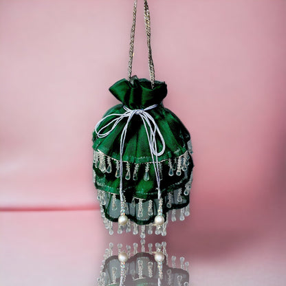 Green Crystal Potli Bag