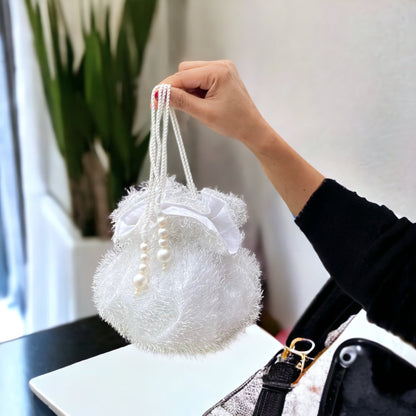 White Feather Potli Bag