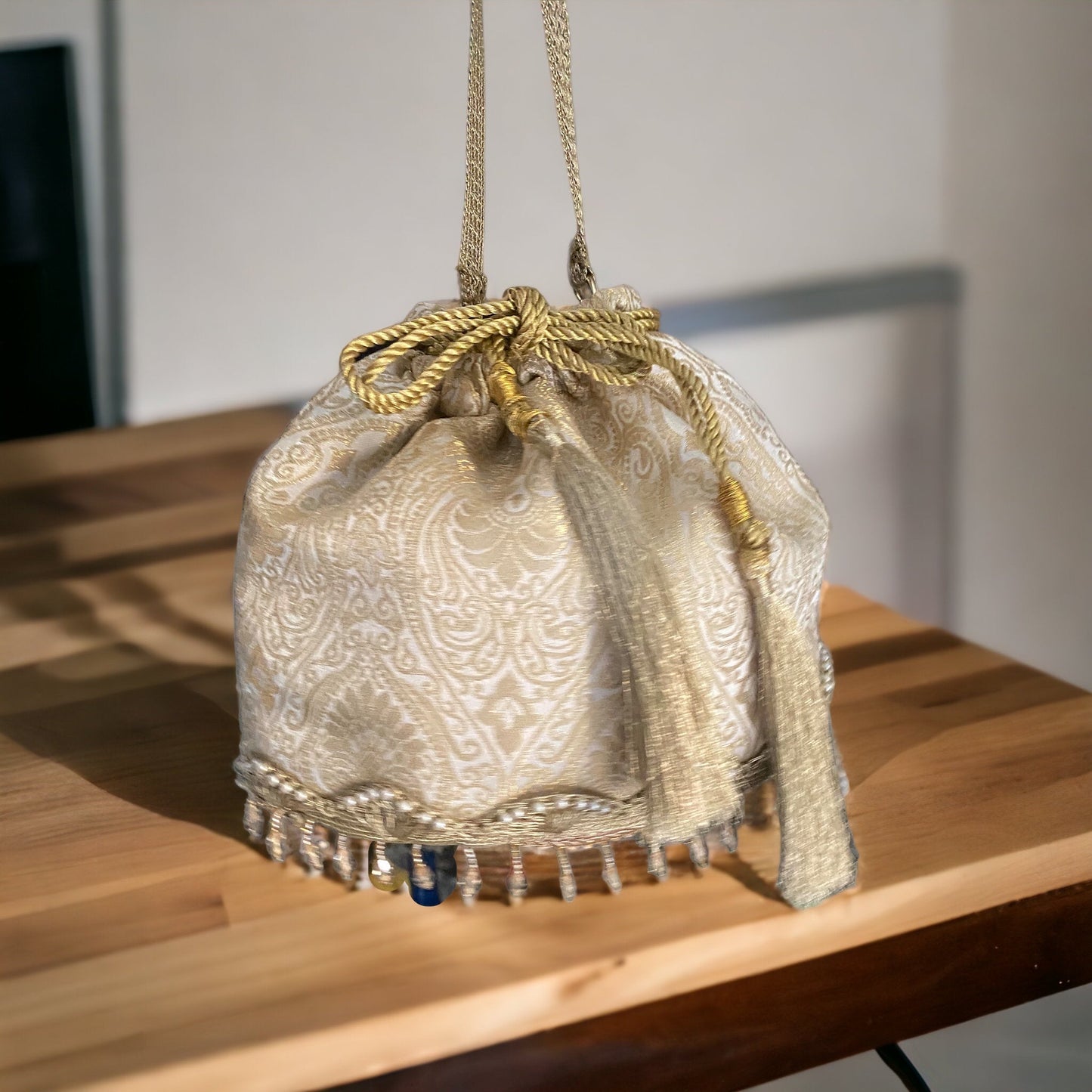 Gold Bucket Potli Bag